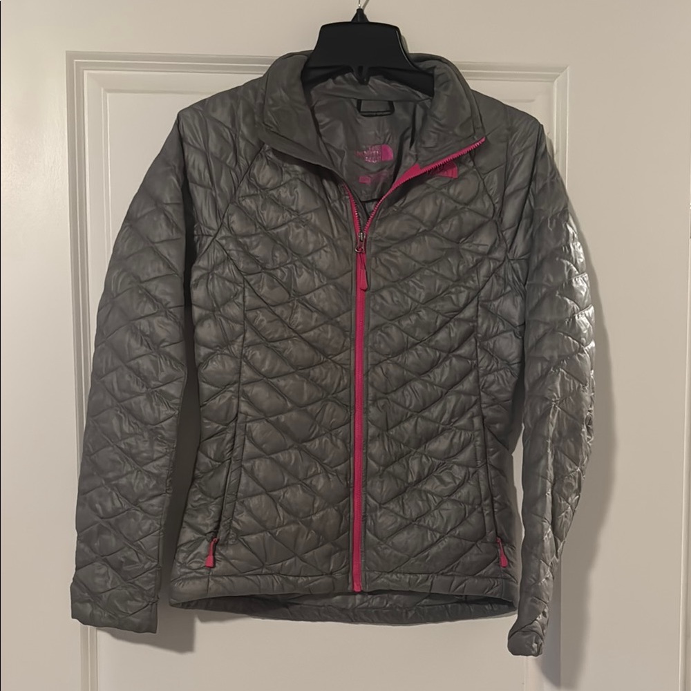 The North Face Women's Gray Jacket with Pink Accents